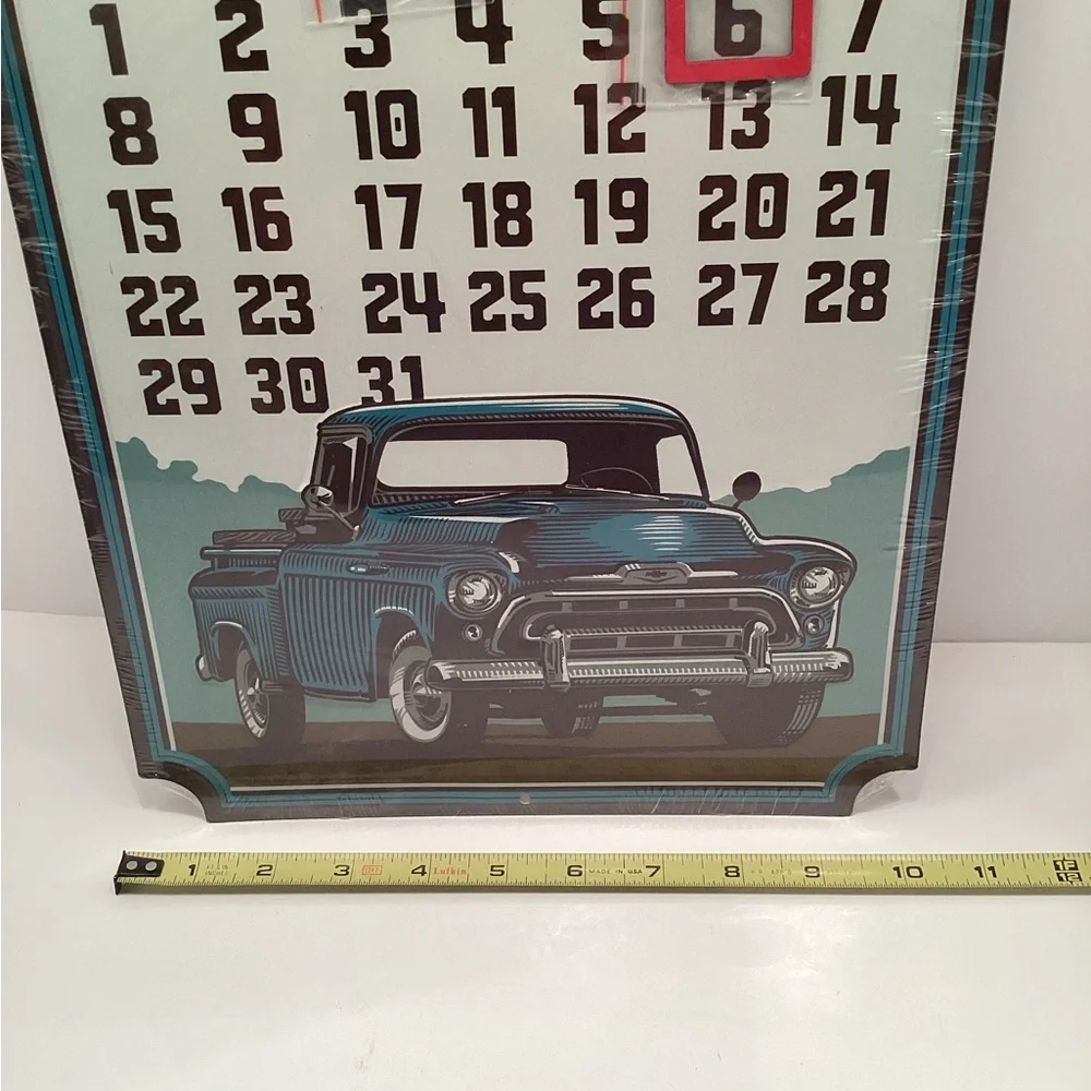 Open Road Brands Retro Truck Calendar Sign in Teal & Black NEW/ Sealed. D05